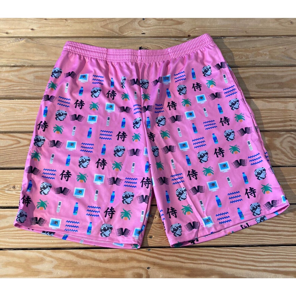 NEW Vapor 95 Vacation Patterned Athletic Shorts Size 36 Men’s Pink